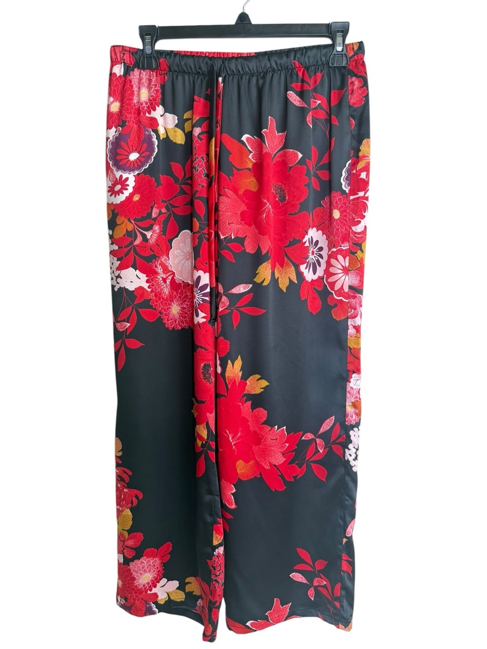 Natori Empress Printed Satin PJ Pants Floral Charmeuse Lounge Pants Only SZ S